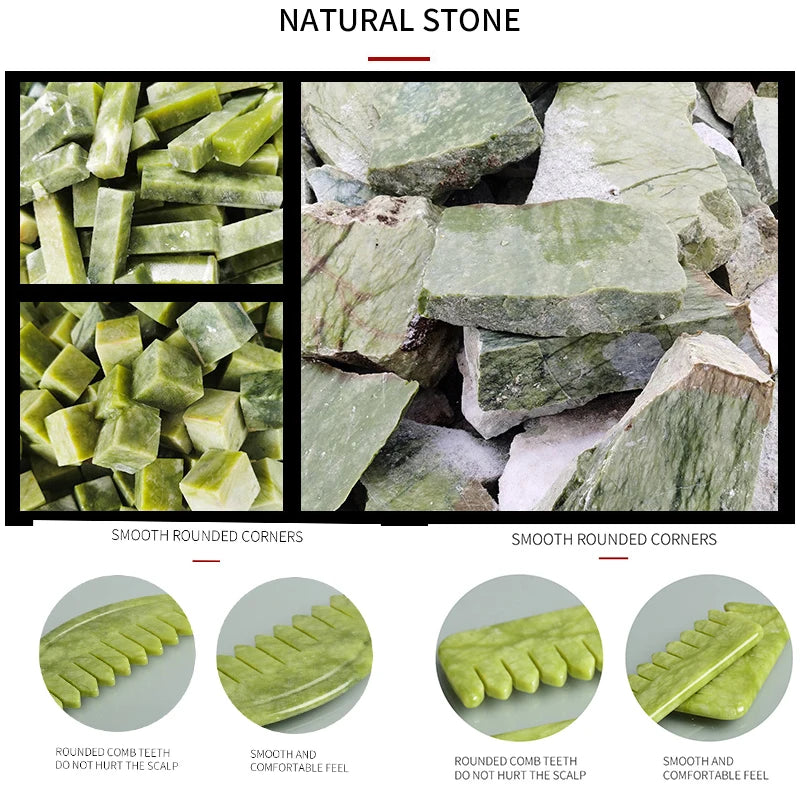 3pcs Natural Stone Gua Sha Face Roller Set Gouache Scraper Back Neck Scratcher Massager For Face Massage Tools Jade Roller