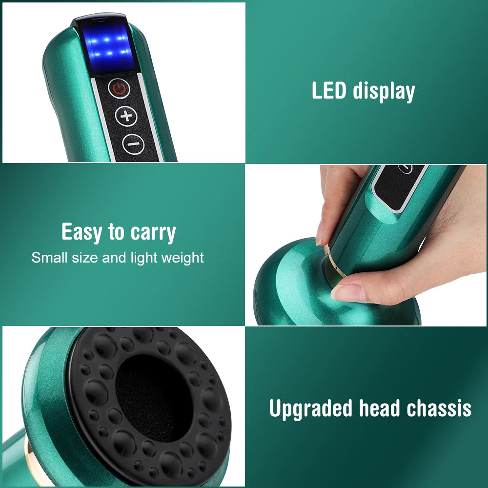 6/12 Gears Electric Cupping Massager Vacuum Suction Cup GuaSha Anti Cellulite Scraping Infrared Heat Body Slimming Massage