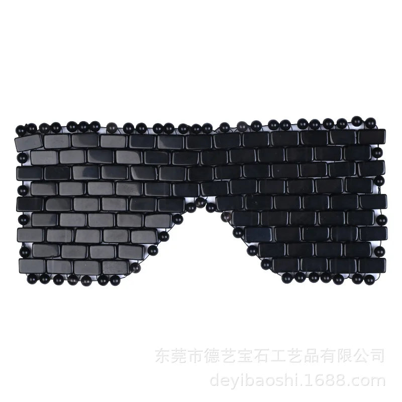 Obsidian Jade Facial Mask Gouache scraper Roller Massager Set Natural Stone Guasha Cold Therapy Anti Aging Jade Mask Beauty Tool