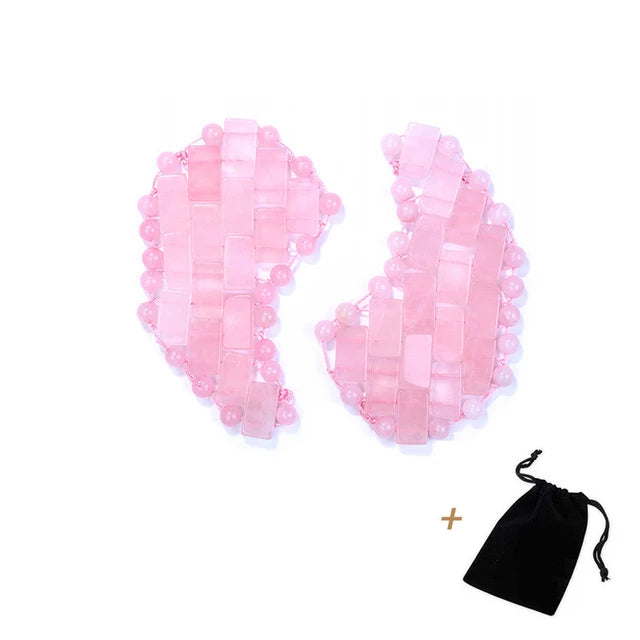 Natural Jade Mini Crystal Eye Mask Rose Quartz Amethyst Eye Mask For Relieve Eye Fatigue Cold Therapy Facial Lifting Skin Care