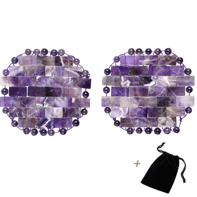 Natural Jade Mini Crystal Eye Mask Rose Quartz Amethyst Eye Mask For Relieve Eye Fatigue Cold Therapy Facial Lifting Skin Care