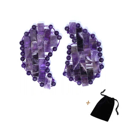 Natural Jade Mini Crystal Eye Mask Rose Quartz Amethyst Eye Mask For Relieve Eye Fatigue Cold Therapy Facial Lifting Skin Care
