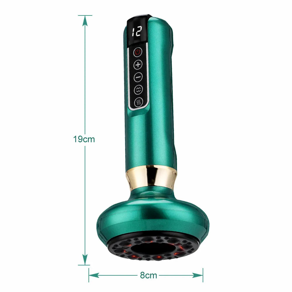 6/12 Gears Electric Cupping Massager Vacuum Suction Cup GuaSha Anti Cellulite Scraping Infrared Heat Body Slimming Massage