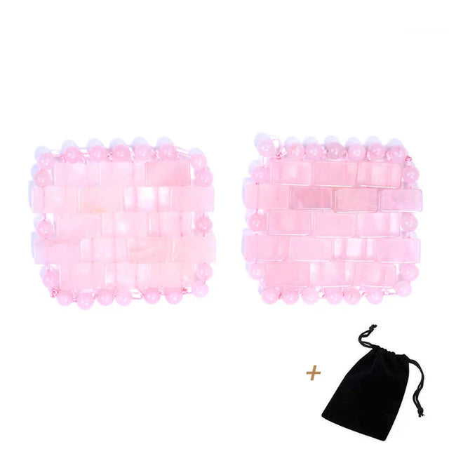 Natural Jade Mini Crystal Eye Mask Rose Quartz Amethyst Eye Mask For Relieve Eye Fatigue Cold Therapy Facial Lifting Skin Care