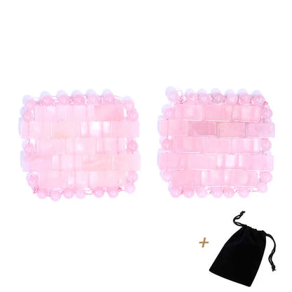 Natural Jade Mini Crystal Eye Mask Rose Quartz Amethyst Eye Mask For Relieve Eye Fatigue Cold Therapy Facial Lifting Skin Care
