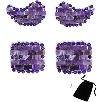 Natural Jade Mini Crystal Eye Mask Rose Quartz Amethyst Eye Mask For Relieve Eye Fatigue Cold Therapy Facial Lifting Skin Care
