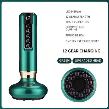 6/12 Gears Electric Cupping Massager Vacuum Suction Cup GuaSha Anti Cellulite Scraping Infrared Heat Body Slimming Massage