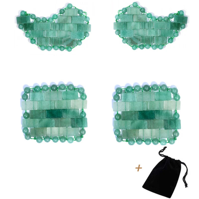Natural Jade Mini Crystal Eye Mask Rose Quartz Amethyst Eye Mask For Relieve Eye Fatigue Cold Therapy Facial Lifting Skin Care
