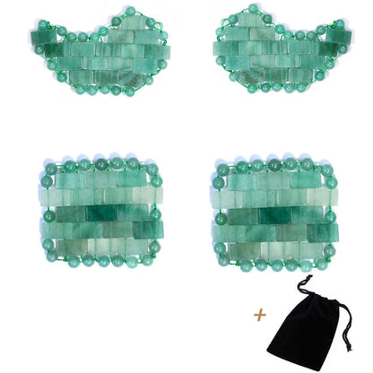 Natural Jade Mini Crystal Eye Mask Rose Quartz Amethyst Eye Mask For Relieve Eye Fatigue Cold Therapy Facial Lifting Skin Care