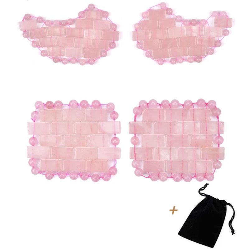 Natural Jade Mini Crystal Eye Mask Rose Quartz Amethyst Eye Mask For Relieve Eye Fatigue Cold Therapy Facial Lifting Skin Care