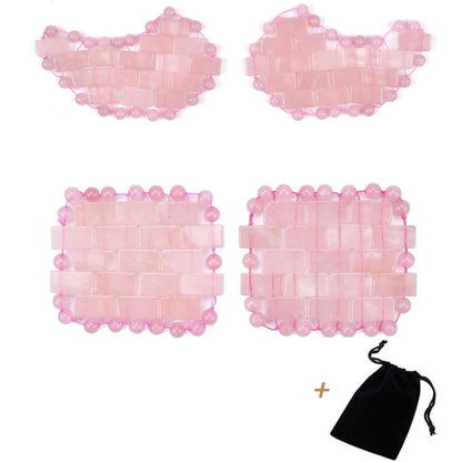 Natural Jade Mini Crystal Eye Mask Rose Quartz Amethyst Eye Mask For Relieve Eye Fatigue Cold Therapy Facial Lifting Skin Care